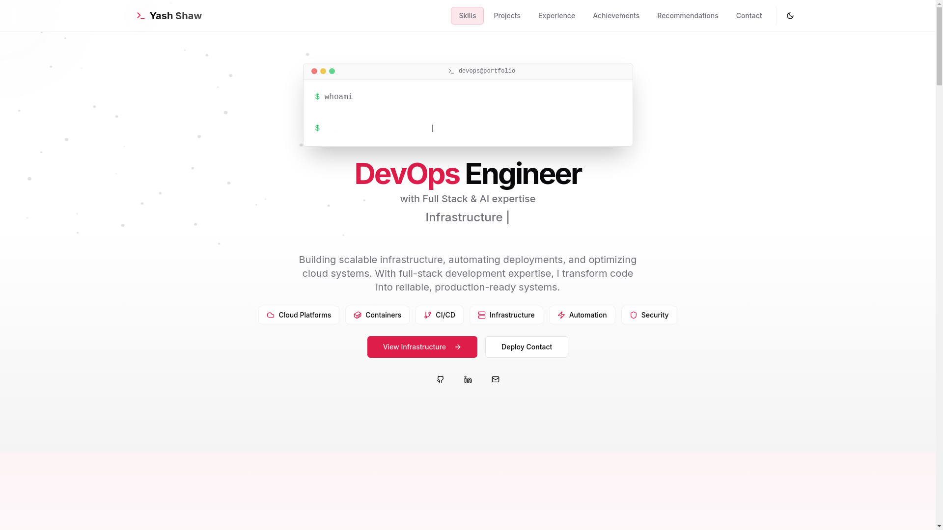 website screenshot of https://yasheroic.tech/
