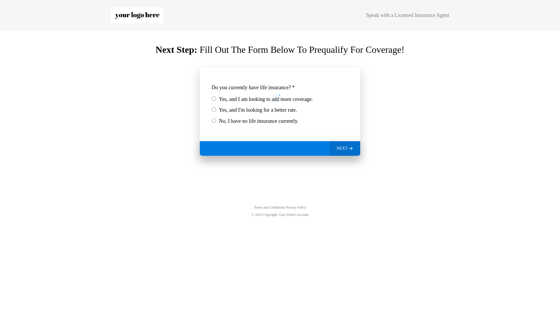 website screenshot of https://garypenninsurance.com/