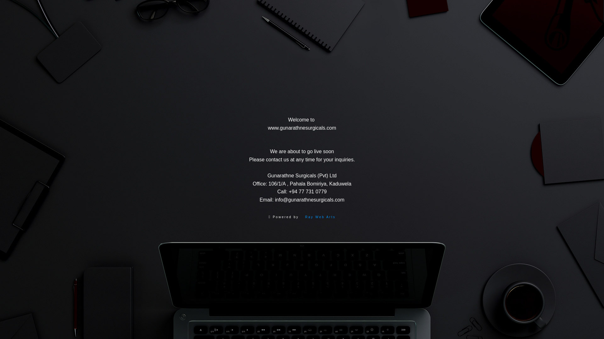 website screenshot of https://gunarathnesurgicals.lk/