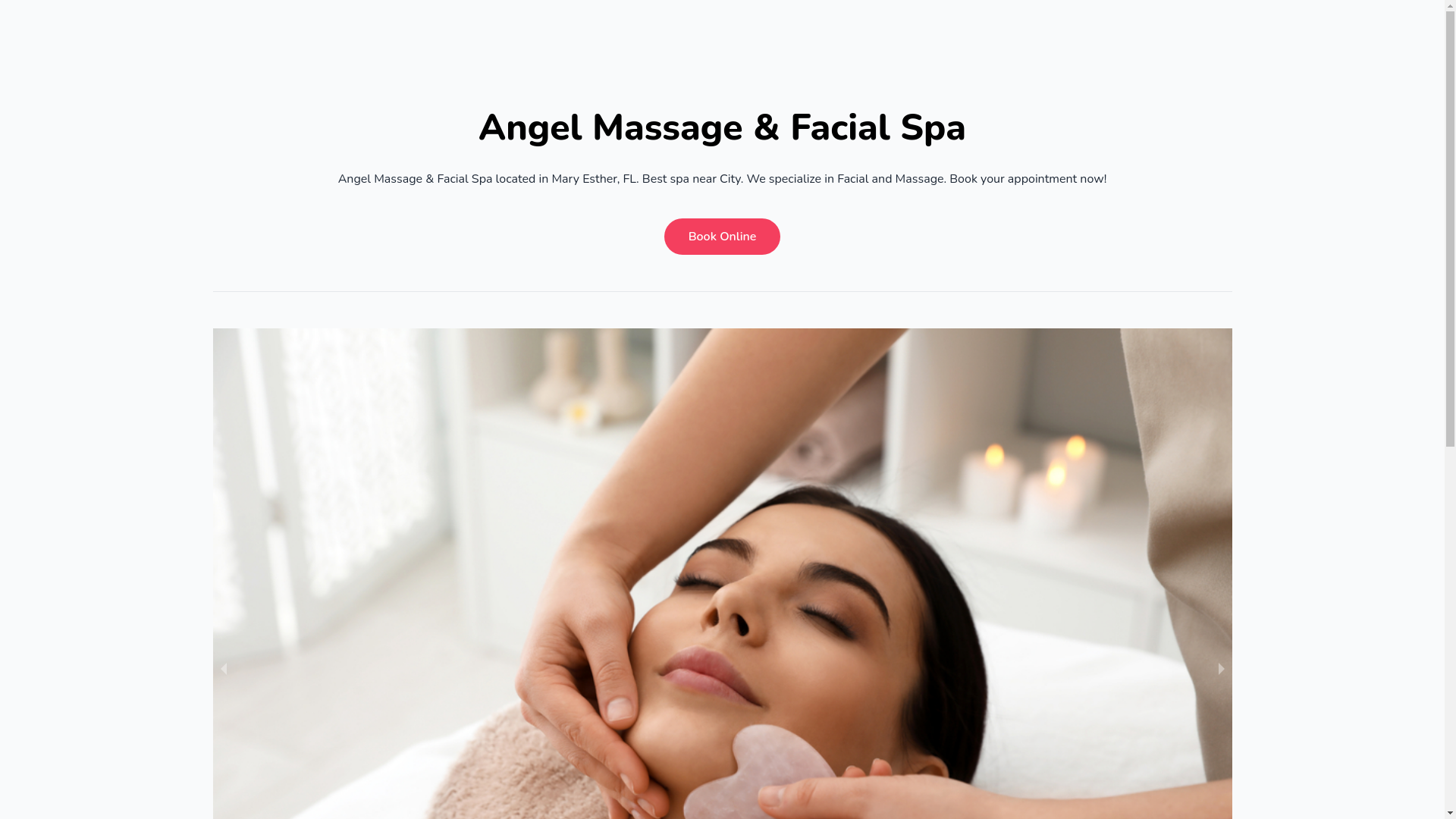 website screenshot of https://angelfacialspa.com/