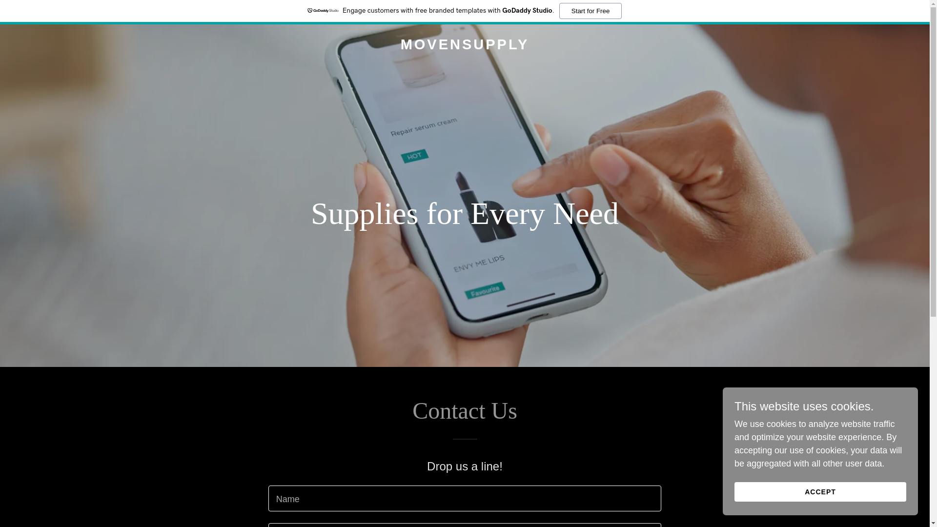 website screenshot of https://movensupply.com/