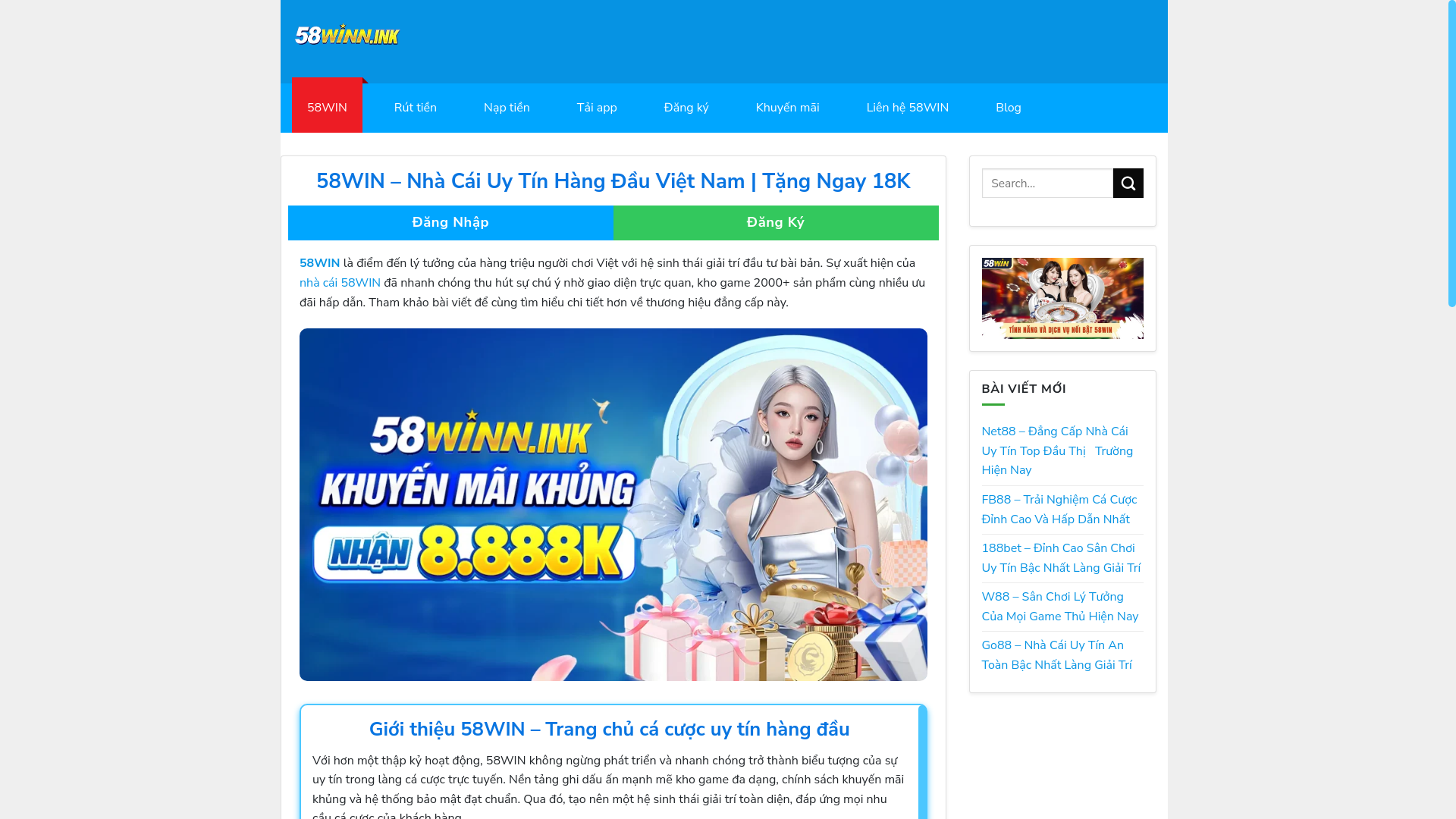 website screenshot of https://iq88vn.com/
