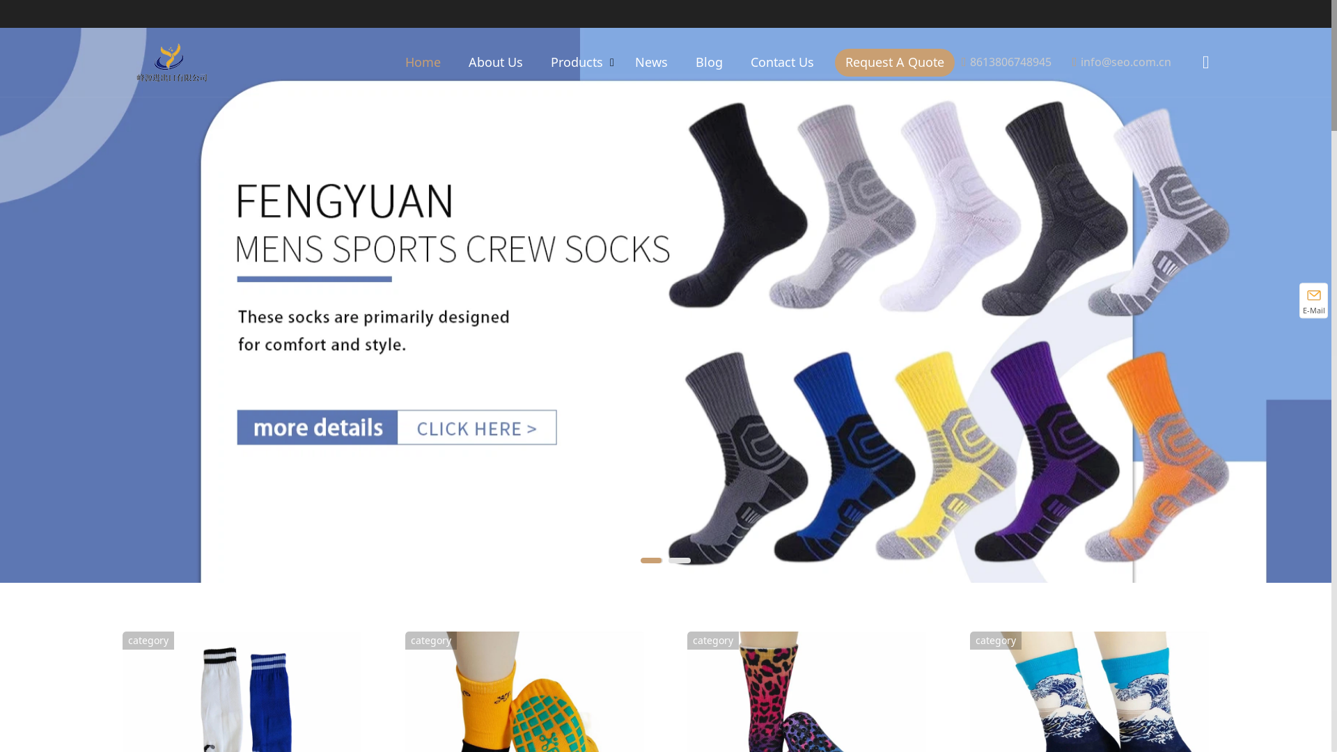 website screenshot of https://zjfysocks.com/