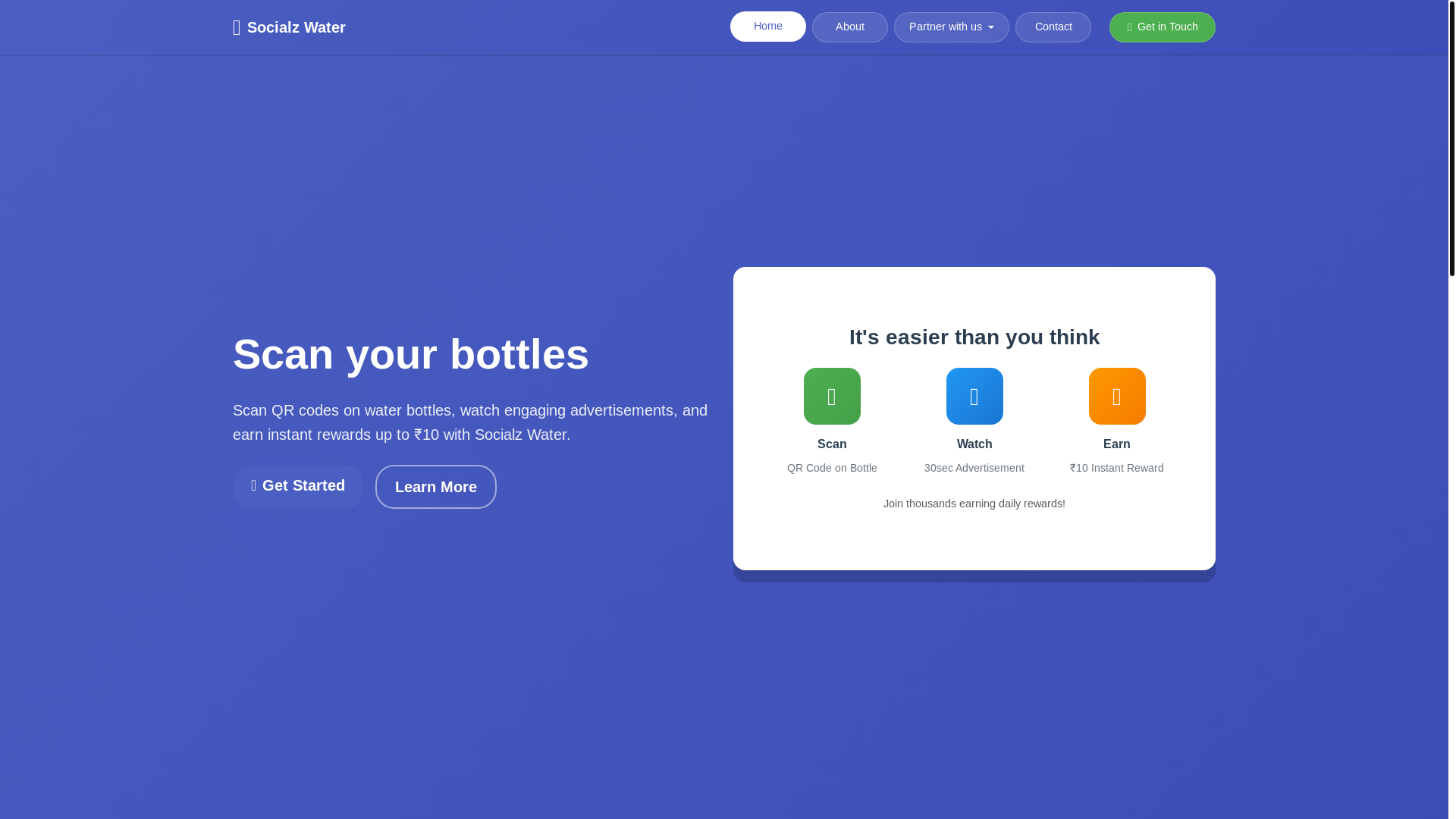 website screenshot of https://socialzwater.in/