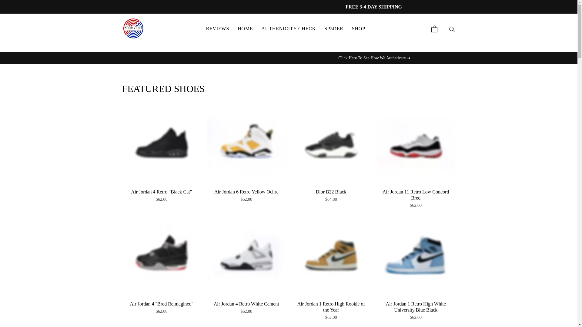 website screenshot of https://www.theshoevault.store/