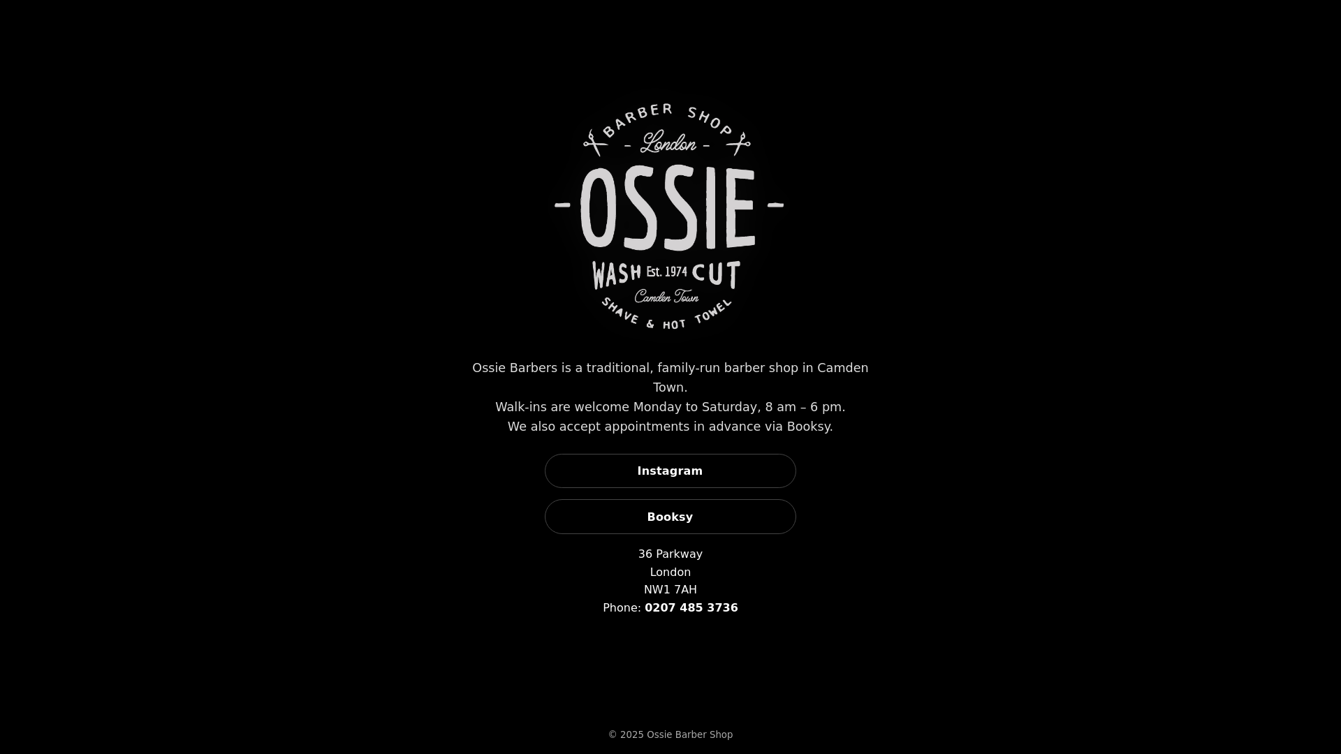 website screenshot of https://ossiecuts.pages.dev/