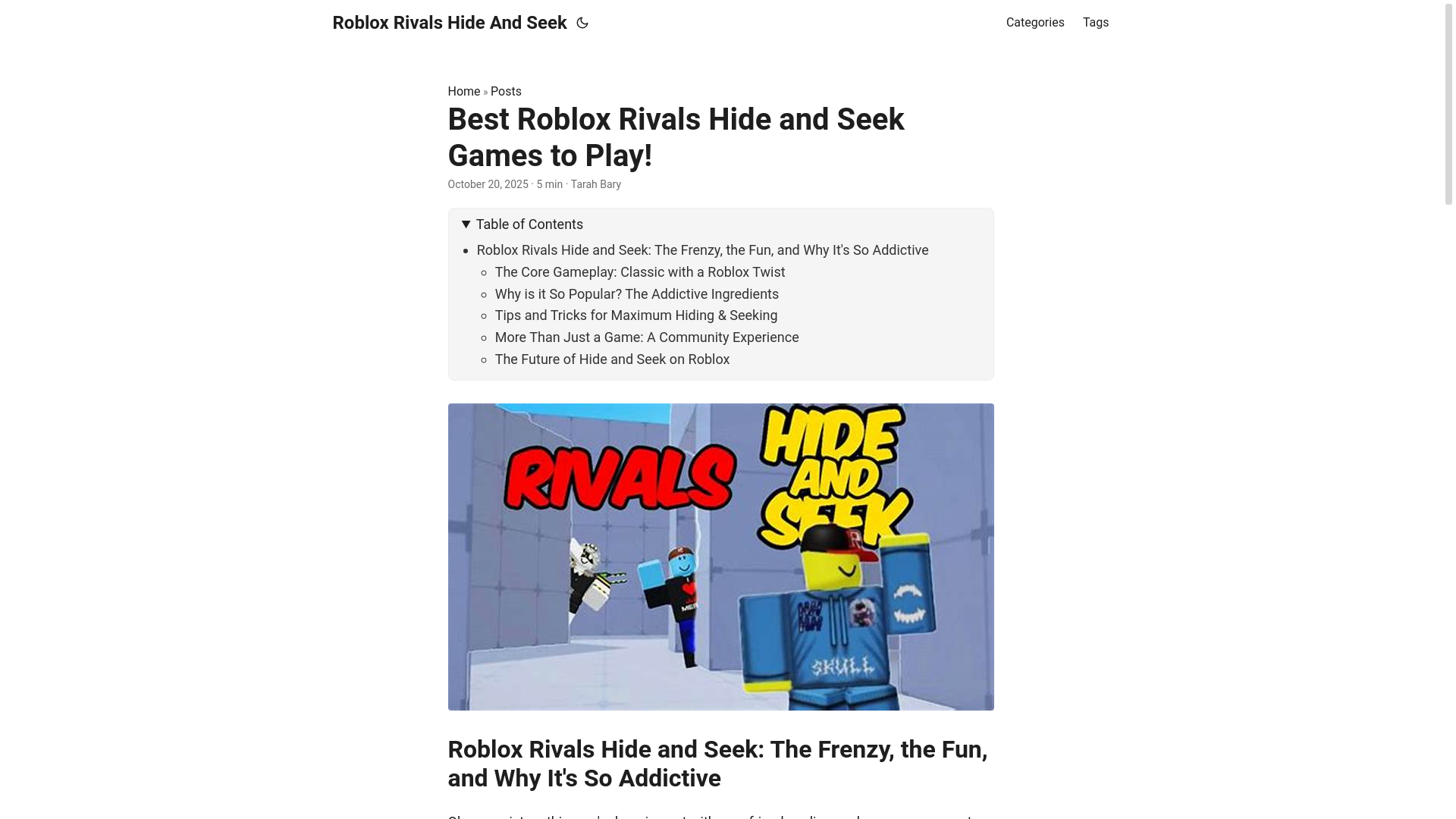website screenshot of https://roblox-rivals-hide-and-seek.pages.dev/