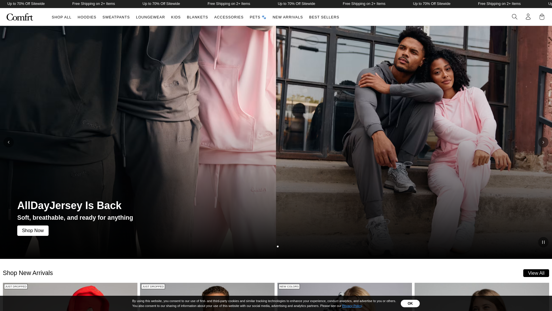 website screenshot of https://comfrt.com/