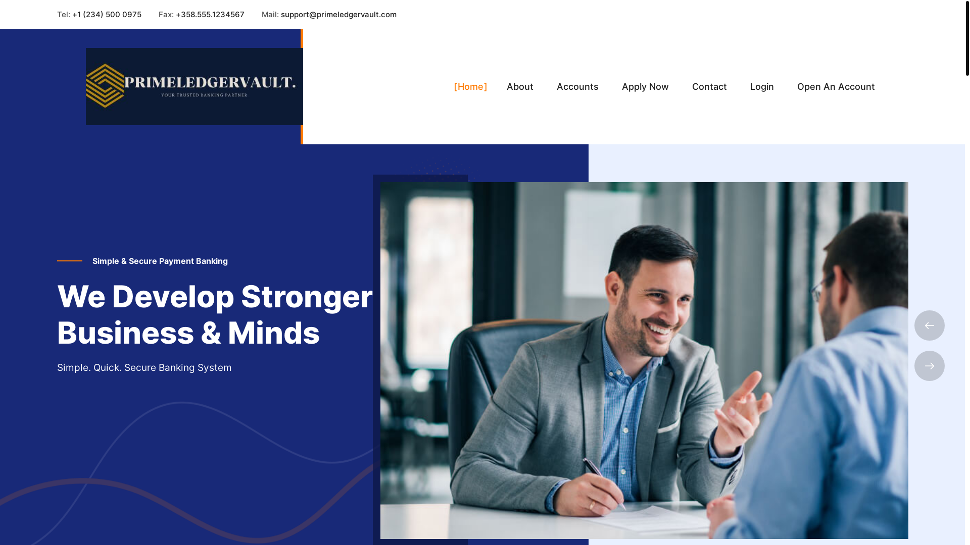 website screenshot of http://primeledgervault.com/