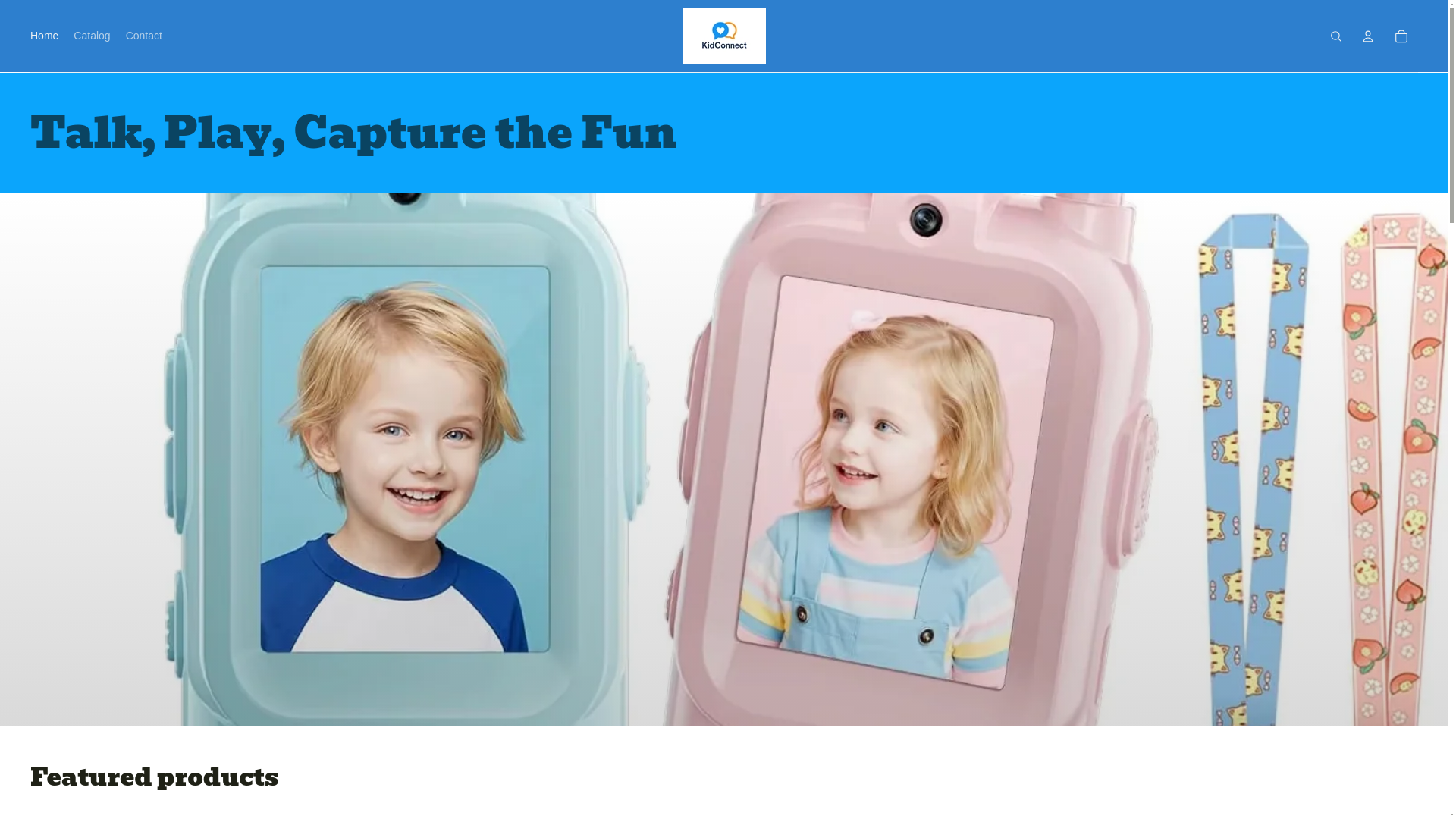 website screenshot of https://kidconnectwalkies.com/