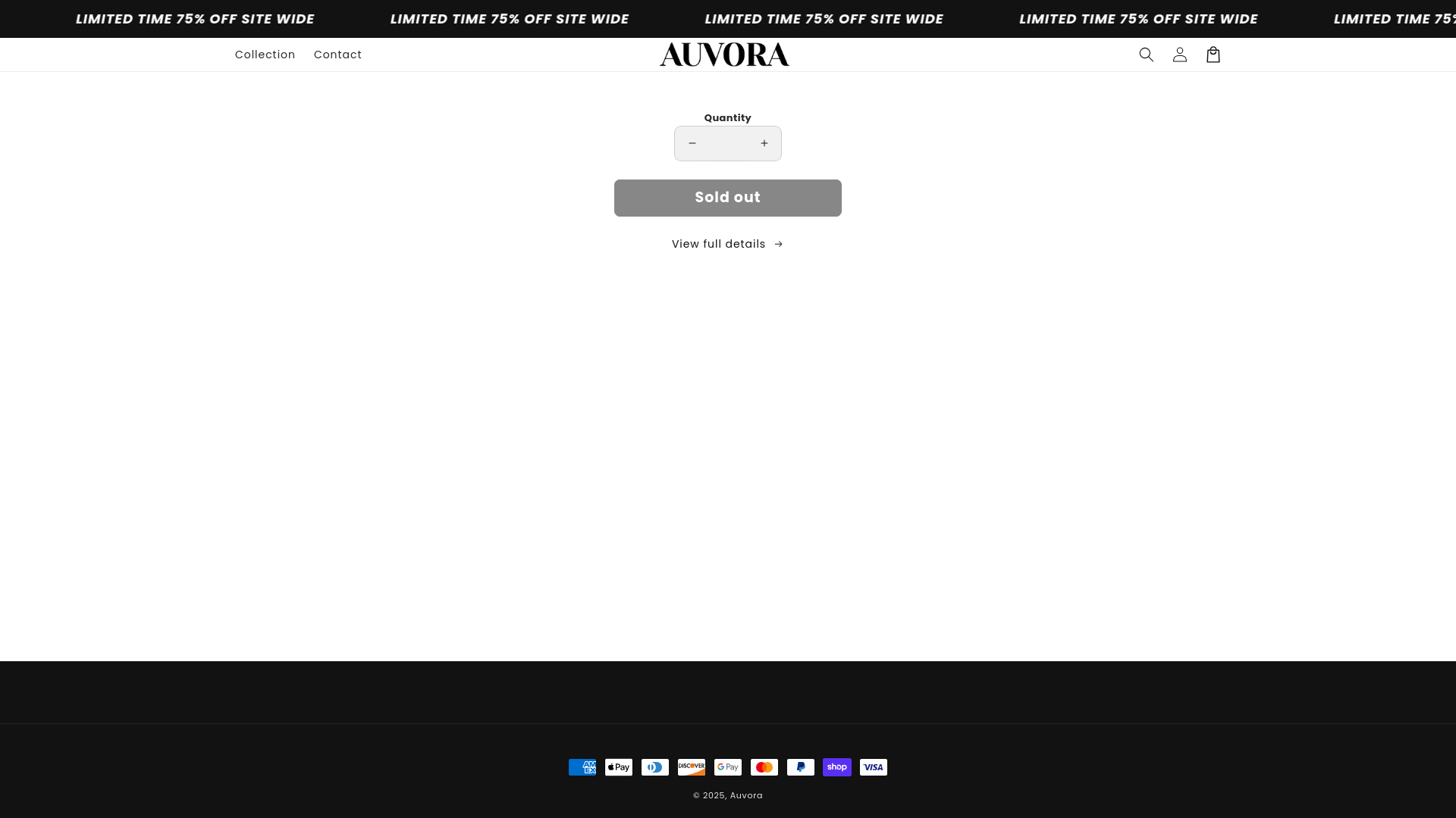 website screenshot of https://auvoraproducts.com/