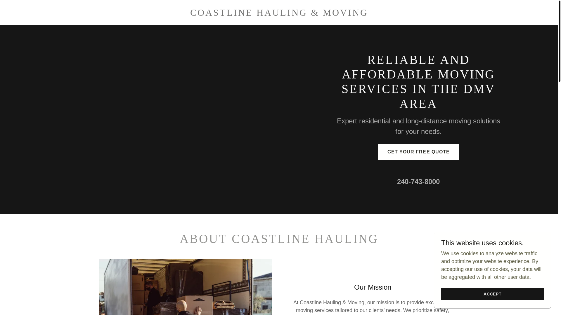website screenshot of https://coastlinehaulmove.com/