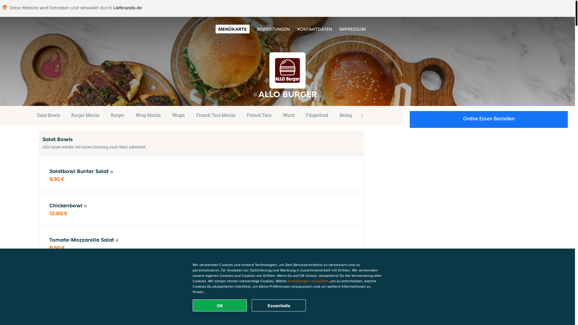 website screenshot of https://alloburger-hagen.de/
