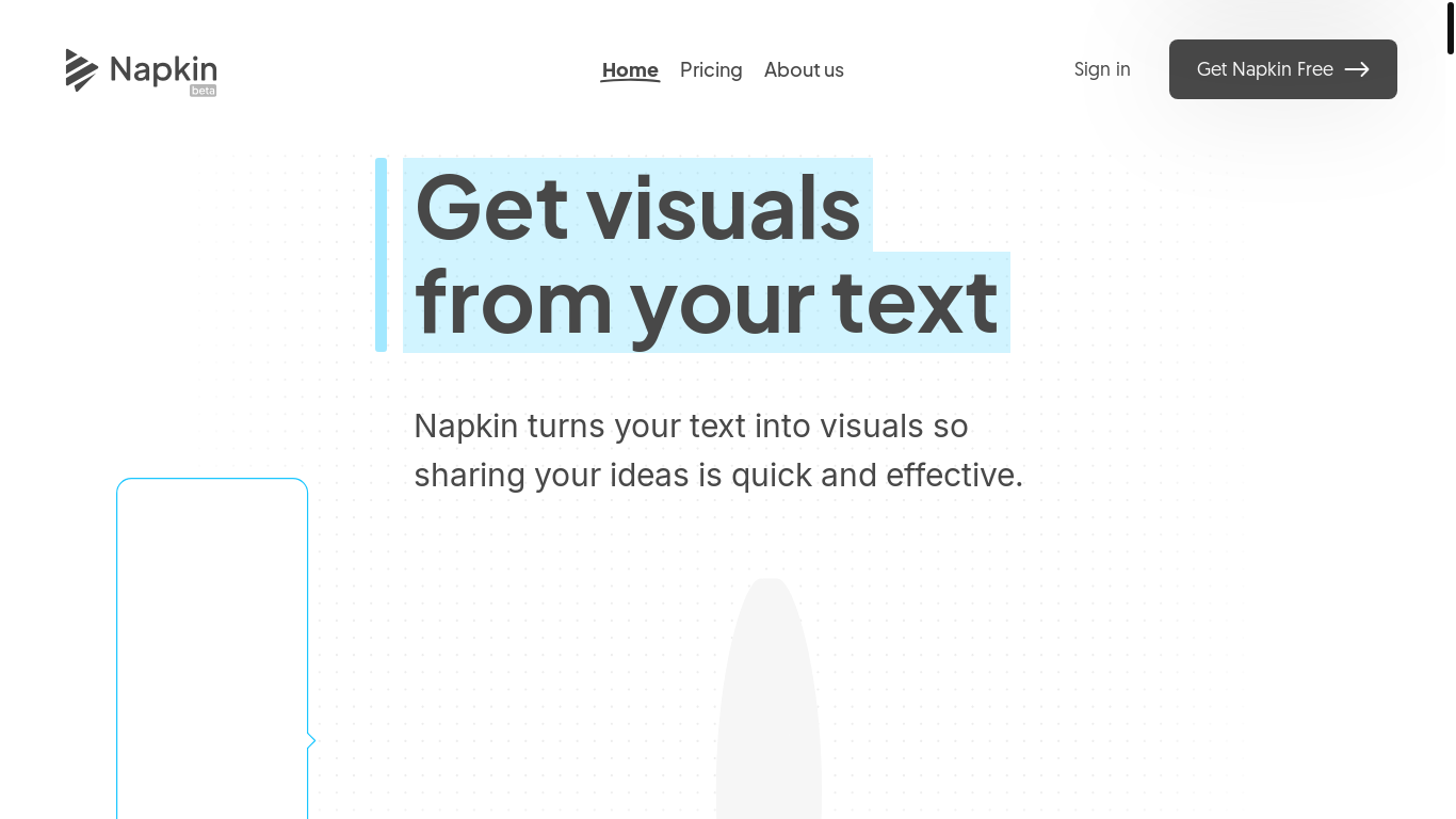 website screenshot of https://napkin.ai/