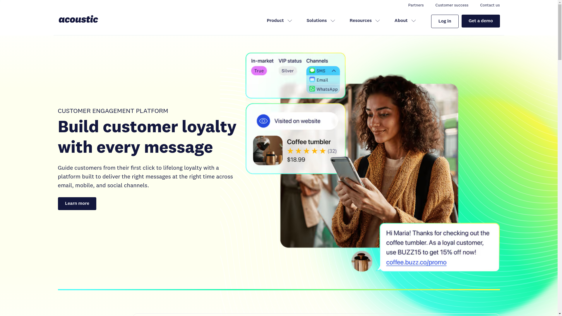 website screenshot of https://www.acoustic.com/