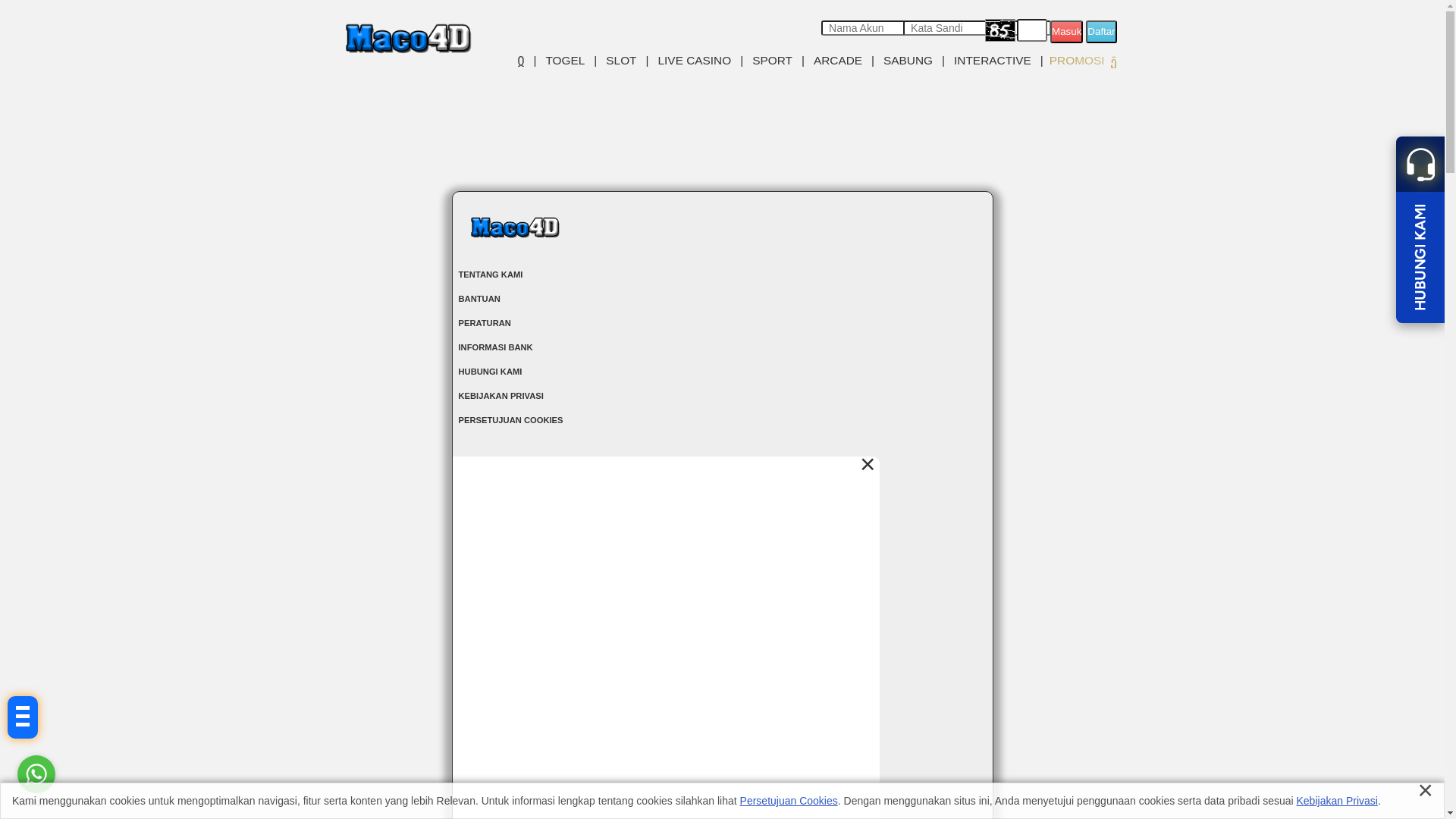 website screenshot of https://maco4dhklive.site/