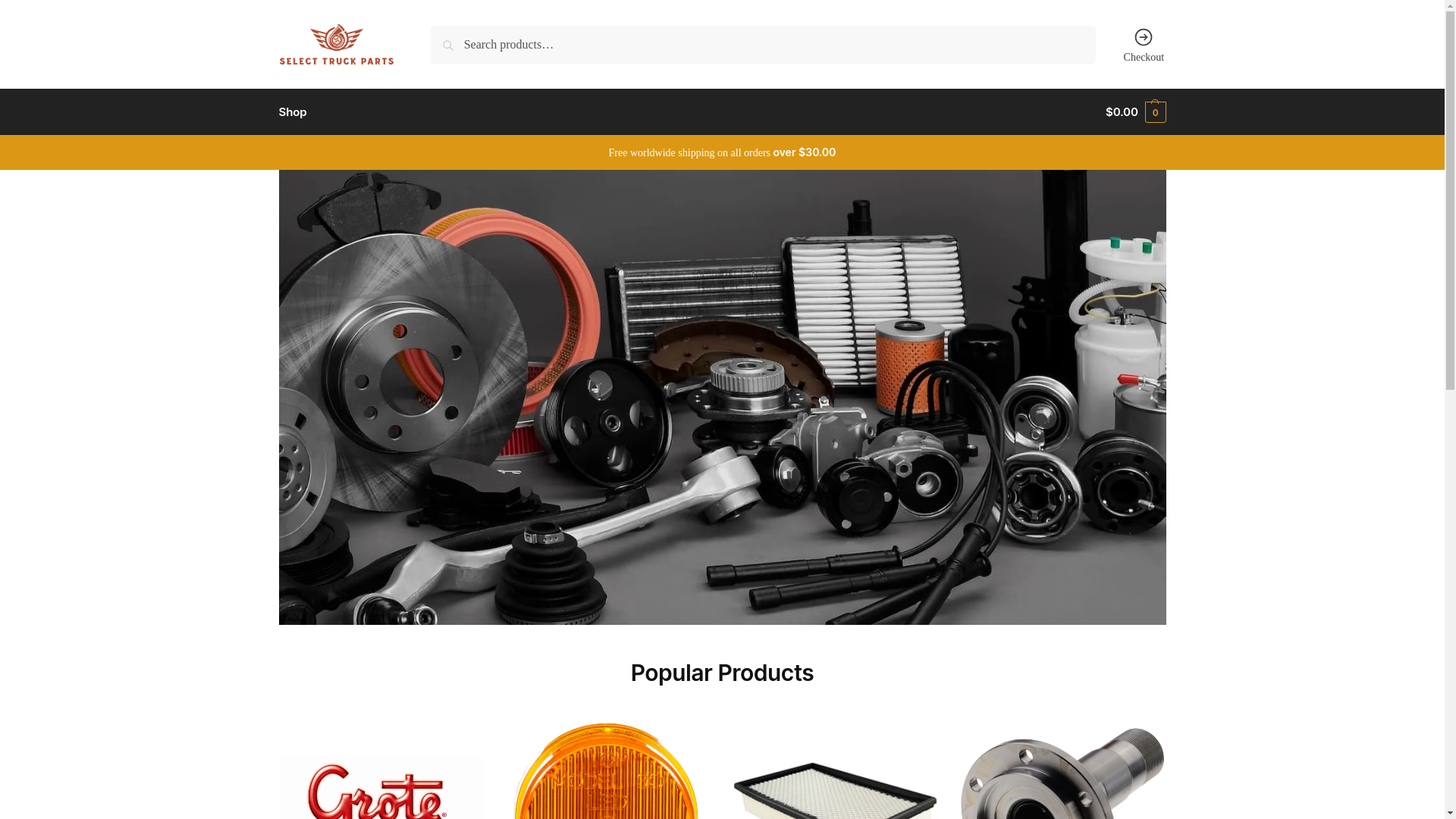 website screenshot of https://selecttruckparts.com/