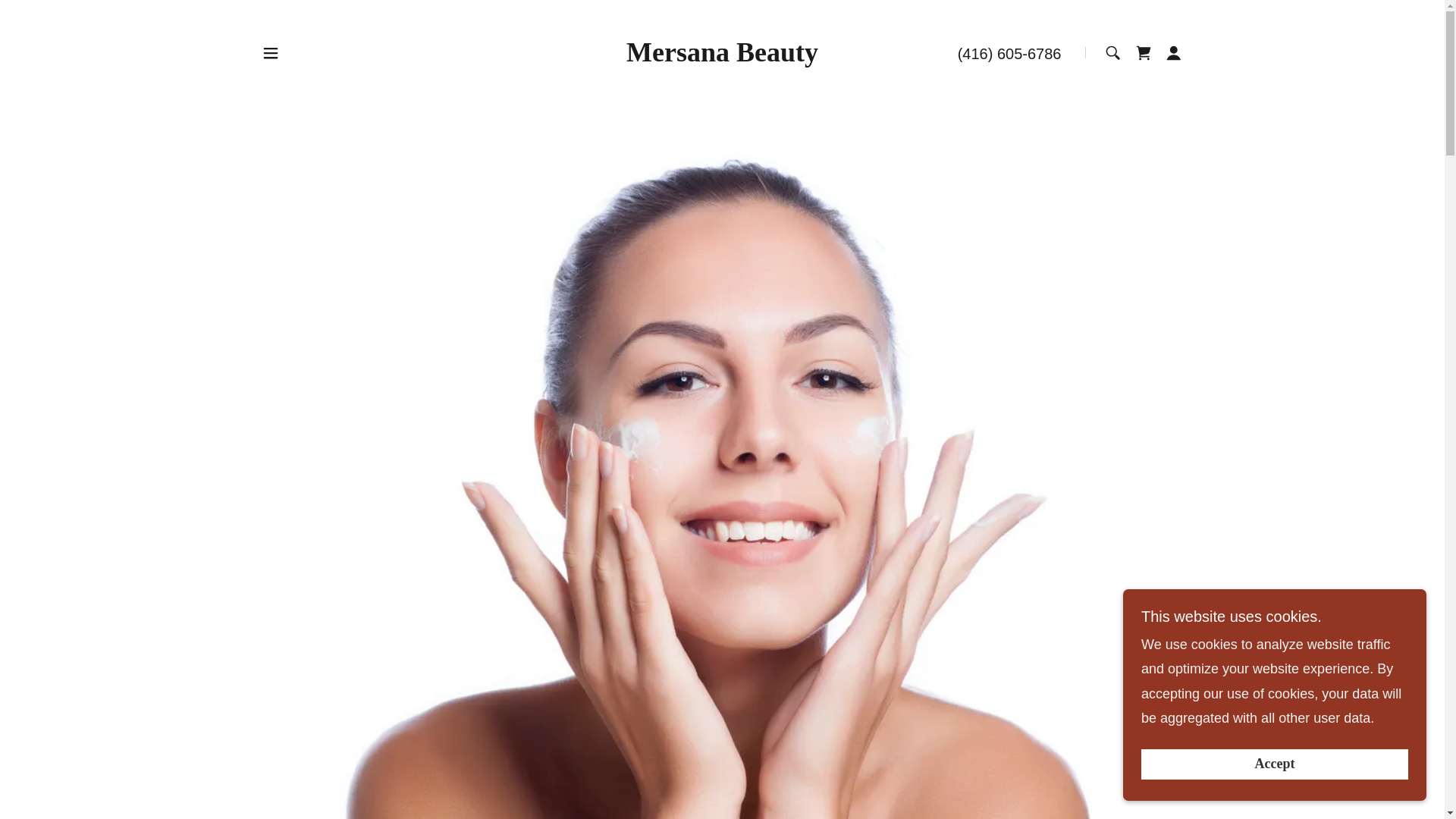 website screenshot of https://mersanabeauty.ca/