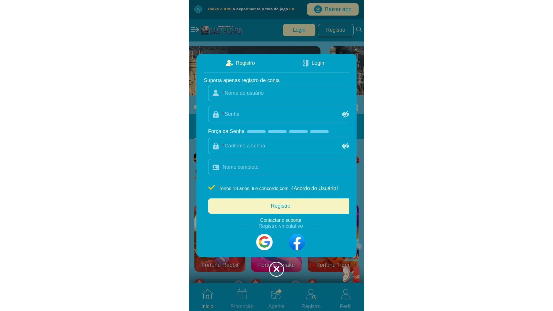website screenshot of https://castelo-pg.site/
