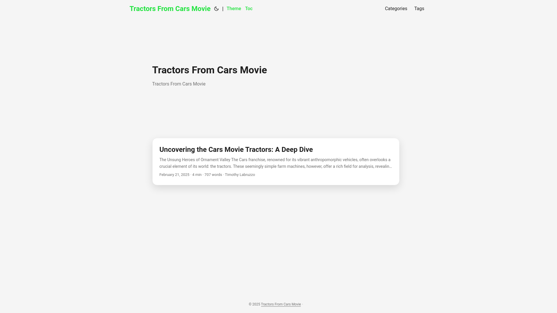 website screenshot of https://tractors-from-cars-movie.pages.dev/