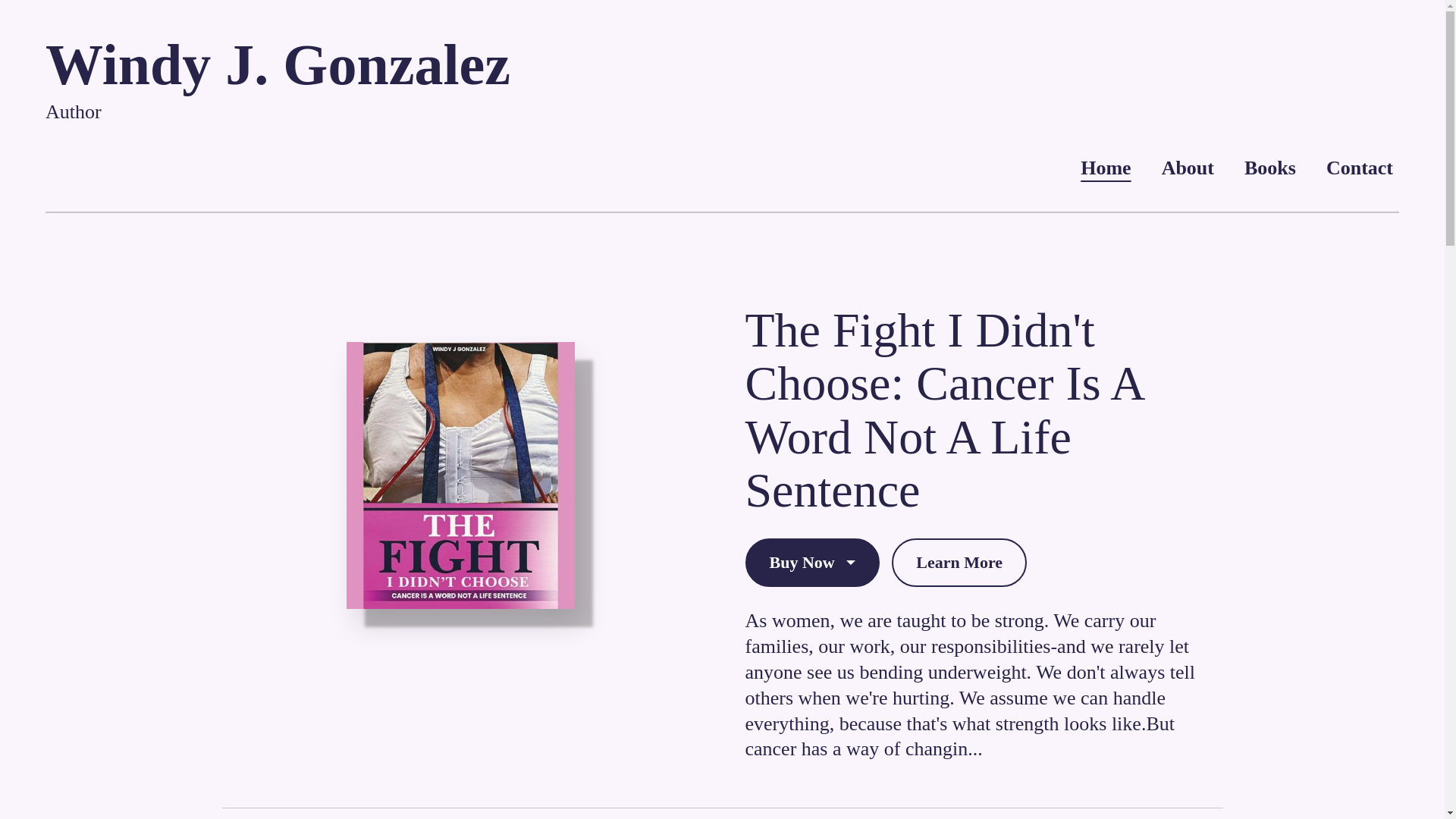 website screenshot of https://windygonzalezbooks.com/