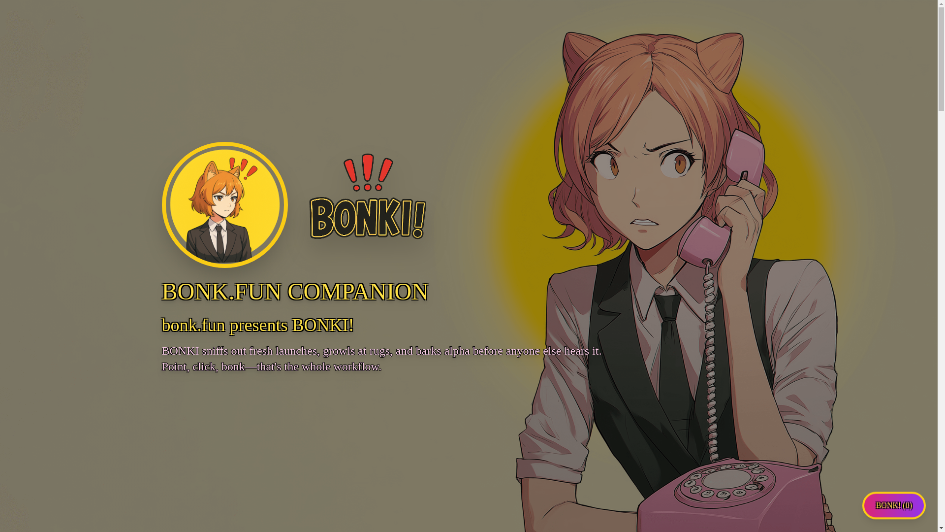 website screenshot of https://bonkicompanion.fun/