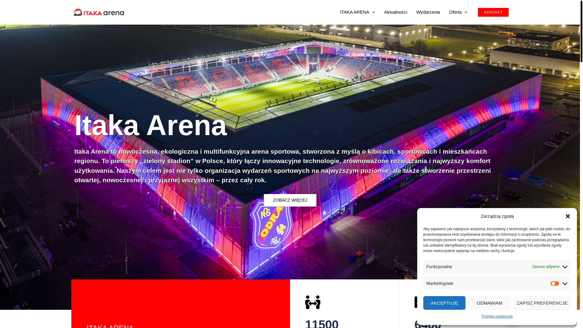 website screenshot of https://itakaarena.com/