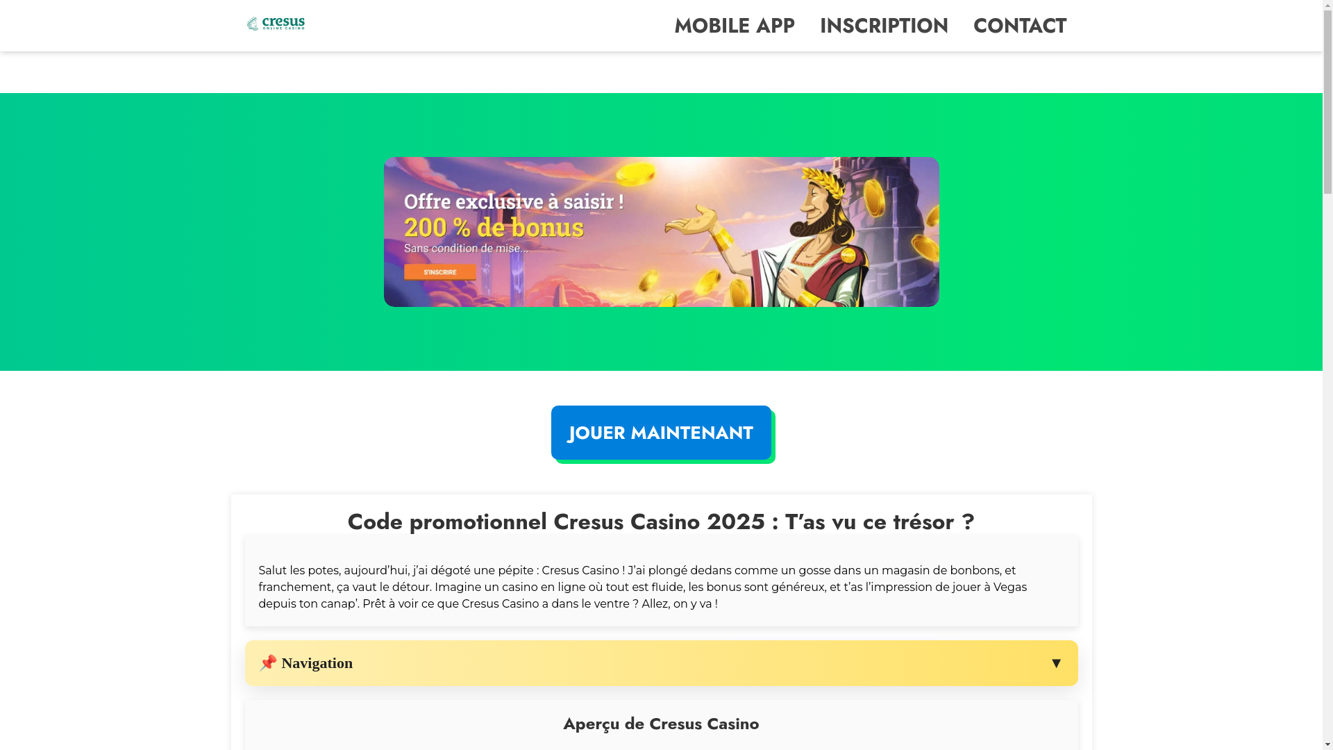 website screenshot of https://casinocresus365fr.fr/