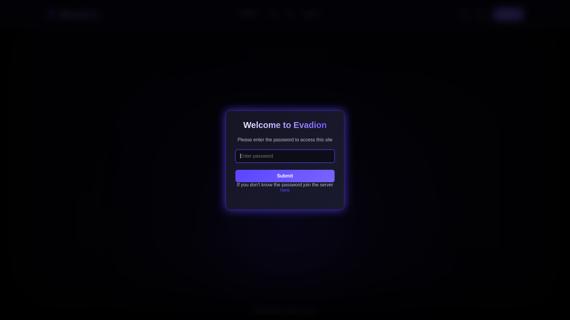 website screenshot of https://evadion.pages.dev/