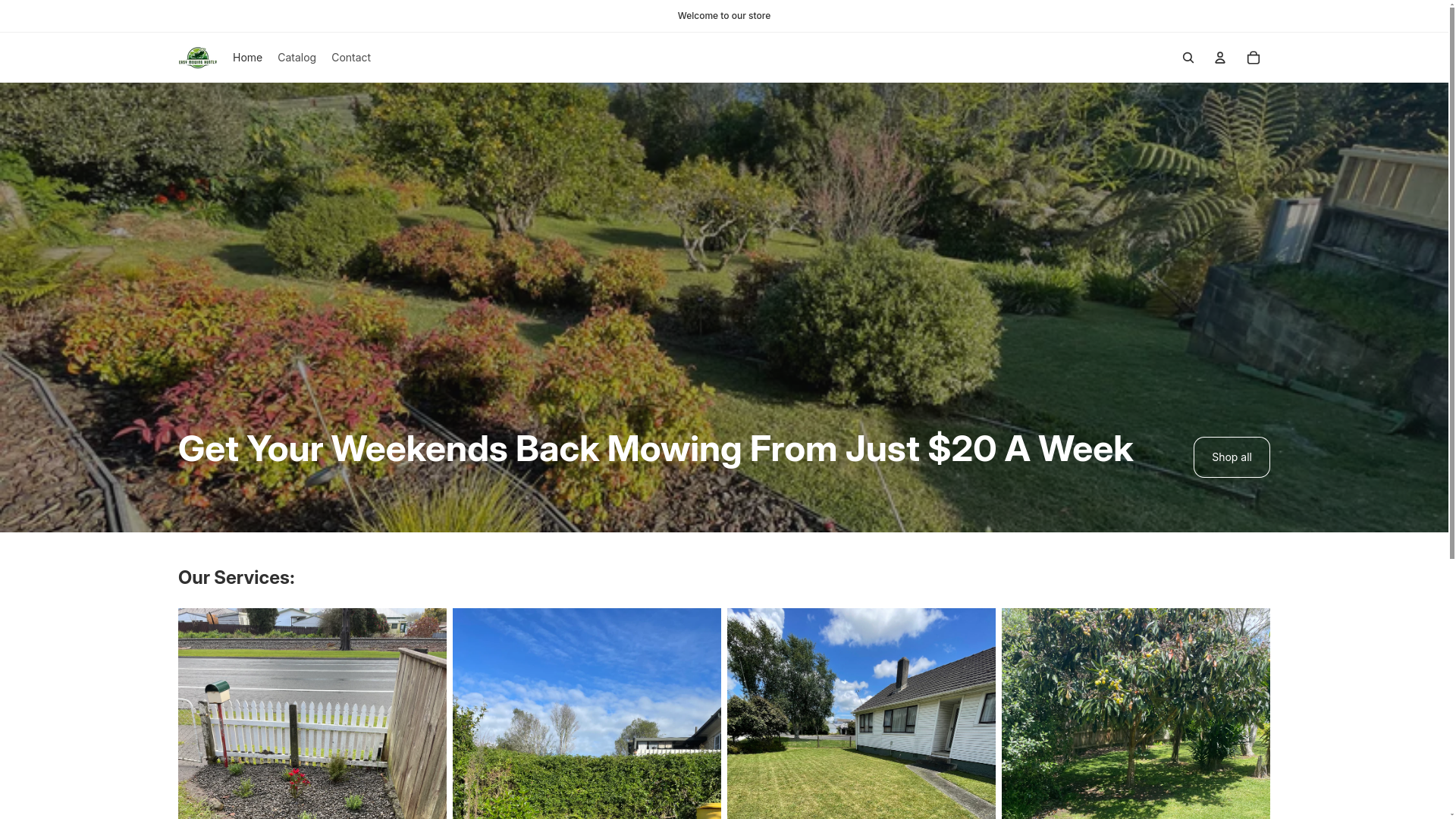 website screenshot of https://easymowinghuntly.com/