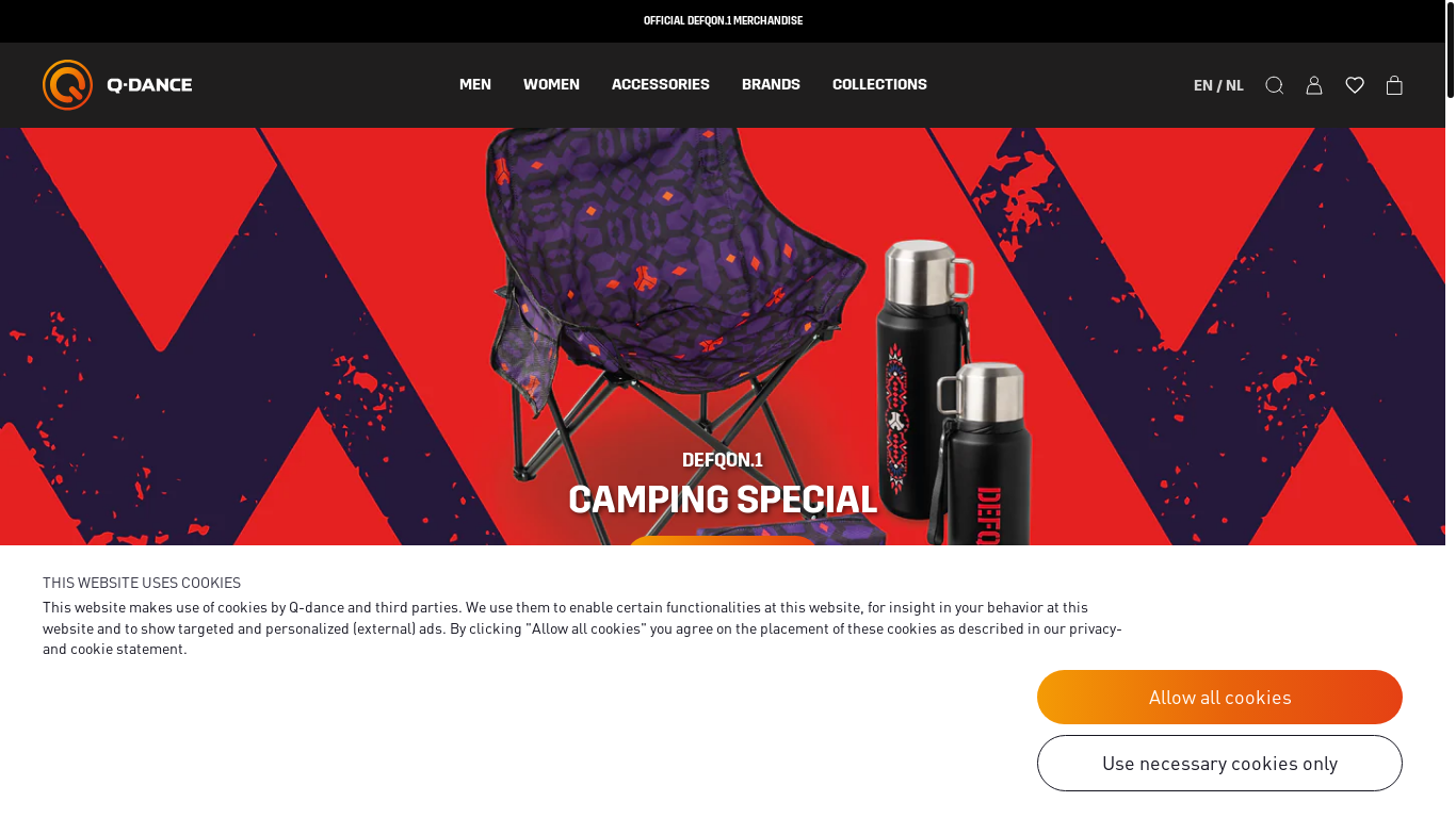 website screenshot of https://store.q-dance.com/