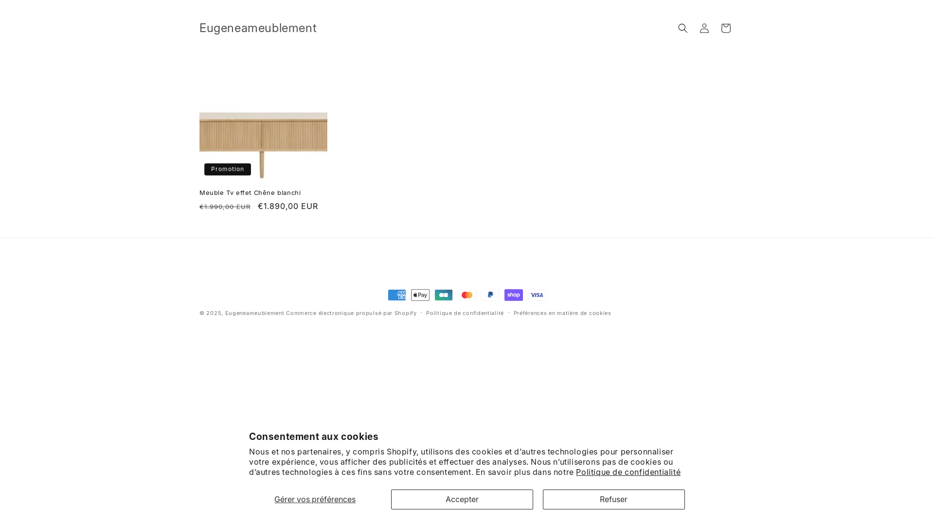 website screenshot of https://eugeneameublement.shop/