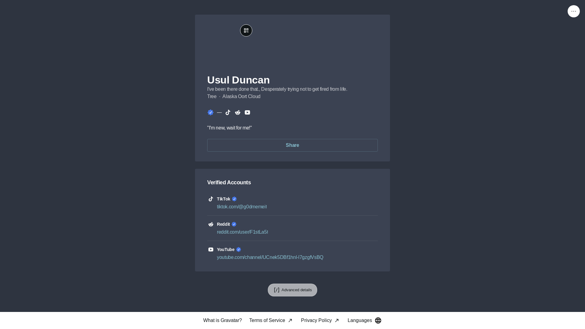 website screenshot of https://usulduncan.link/