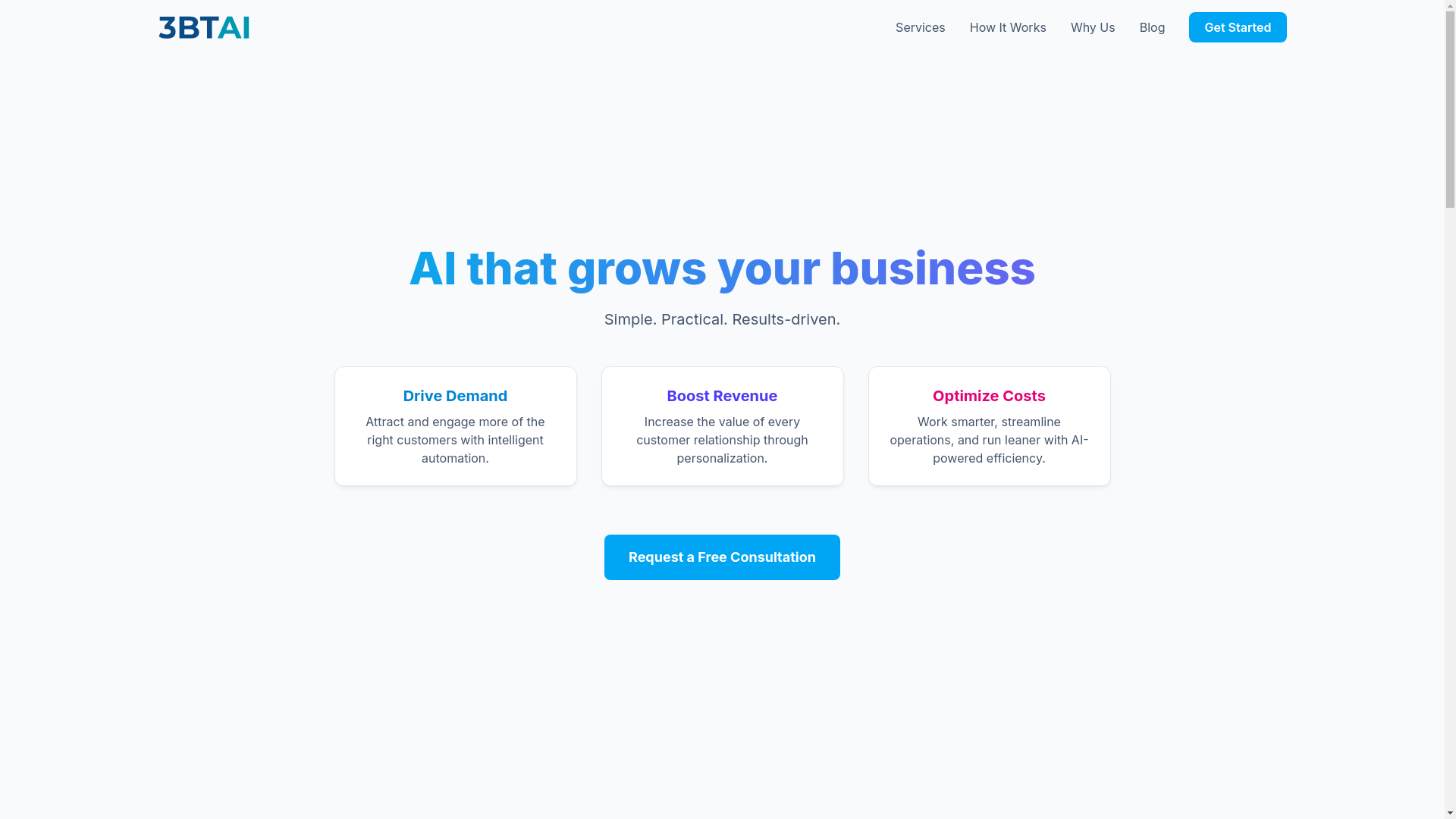 website screenshot of https://3btai-website.pages.dev/