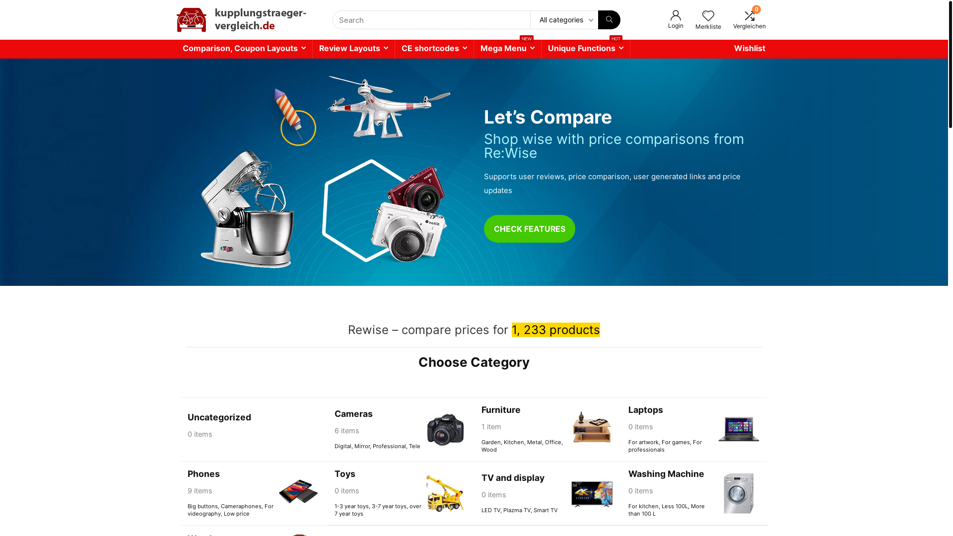 website screenshot of https://kupplungstraeger-vergleich.de/