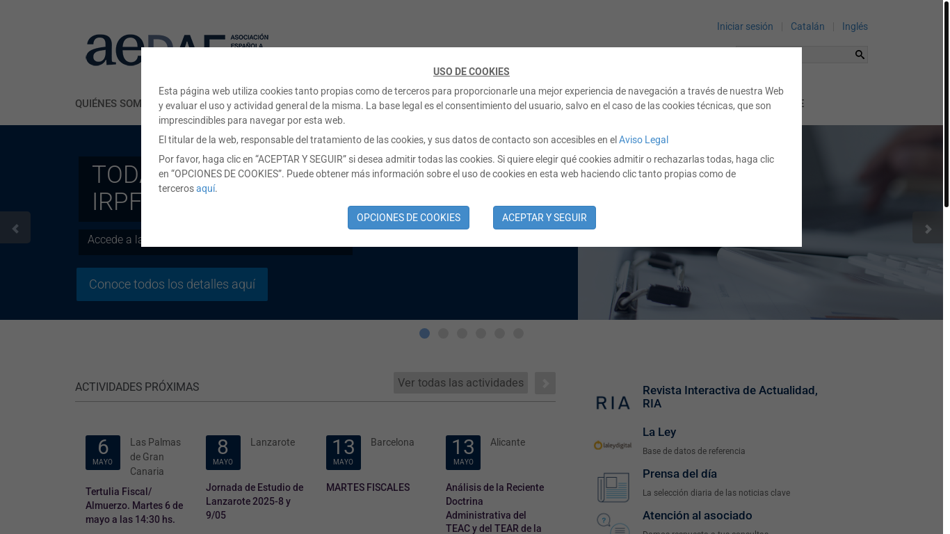 website screenshot of https://aedaf.es/