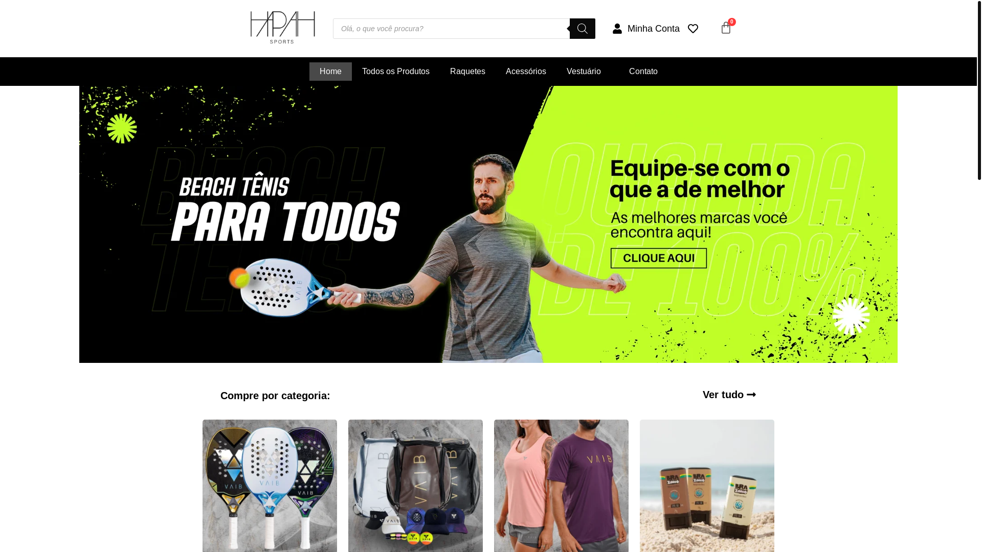 website screenshot of https://hapahsports.com.br/
