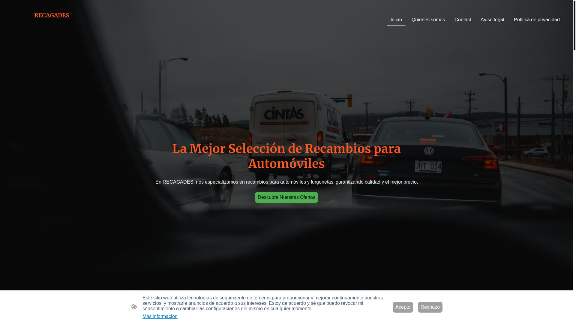 website screenshot of https://recagades.com/