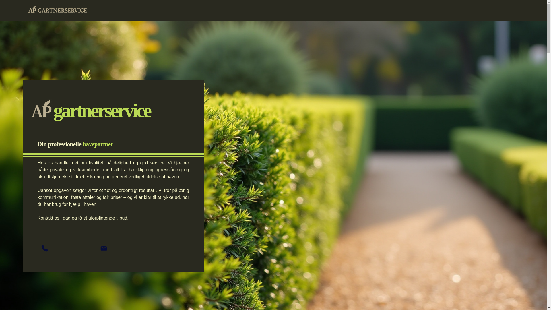 website screenshot of https://apgartnerservice.dk/