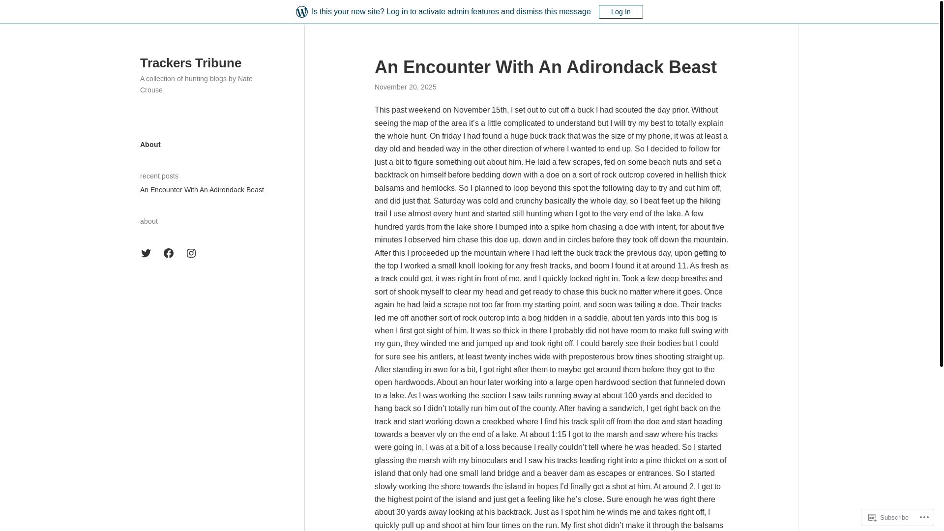 website screenshot of https://trackerstribune.blog/