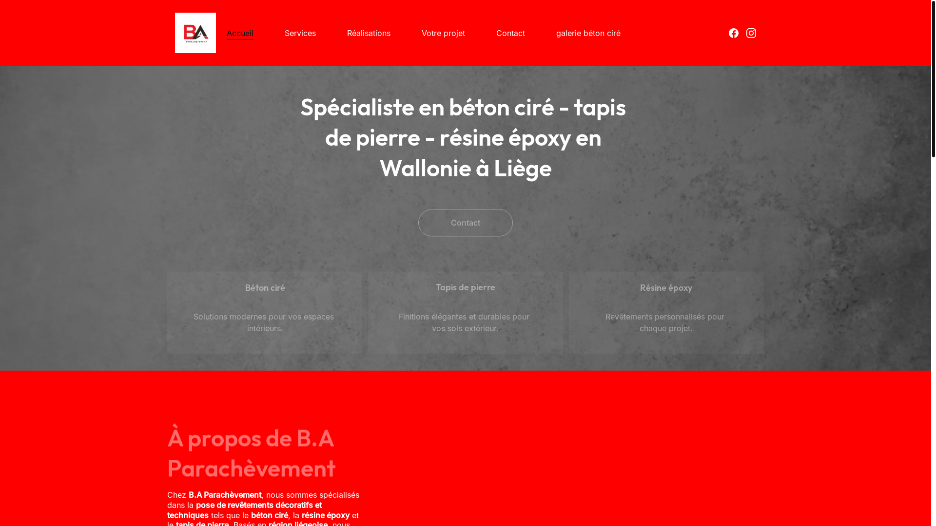 website screenshot of https://baparachevement.be/
