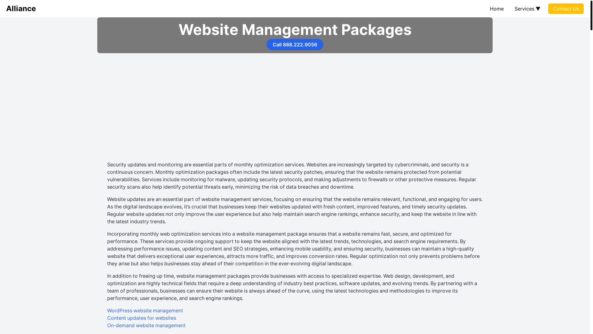 website screenshot of https://website-management-packages.pages.dev/
