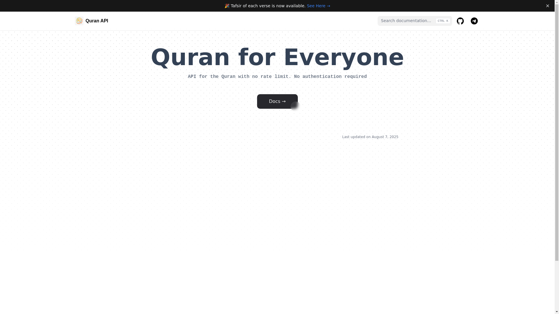website screenshot of https://quranapi.pages.dev/