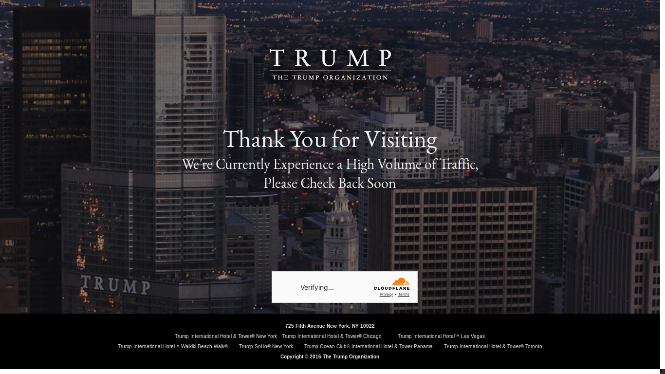 website screenshot of https://trump.com/
