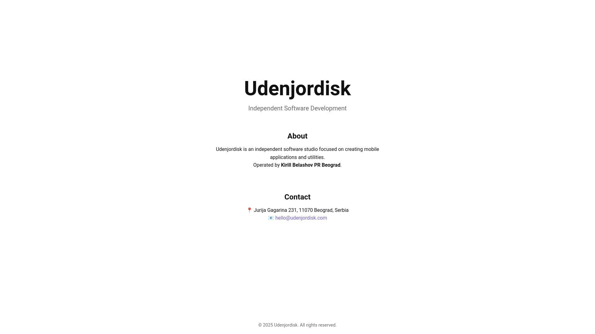 website screenshot of https://udenjordisk.com/