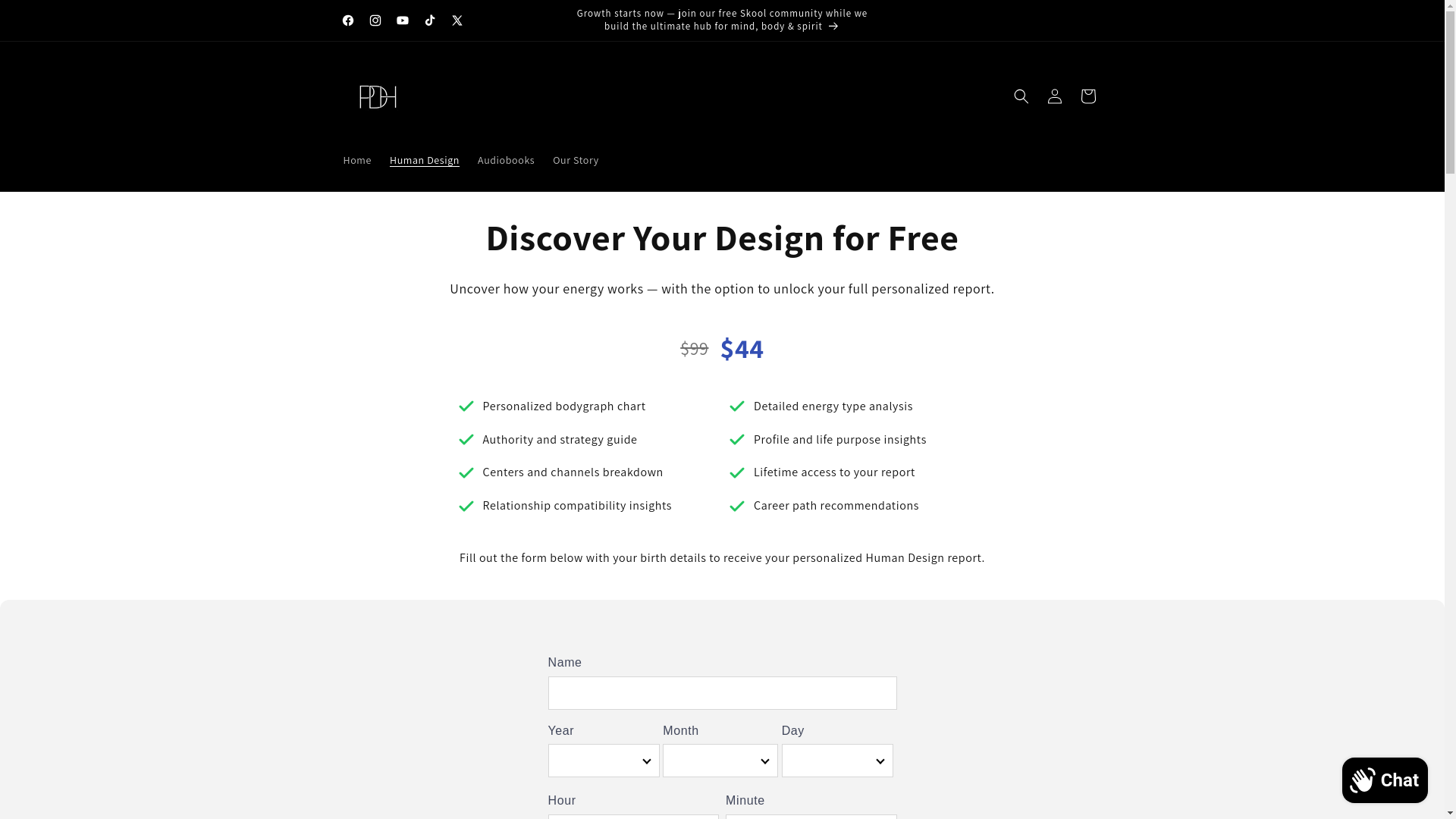 website screenshot of https://humandesignpdh.org/