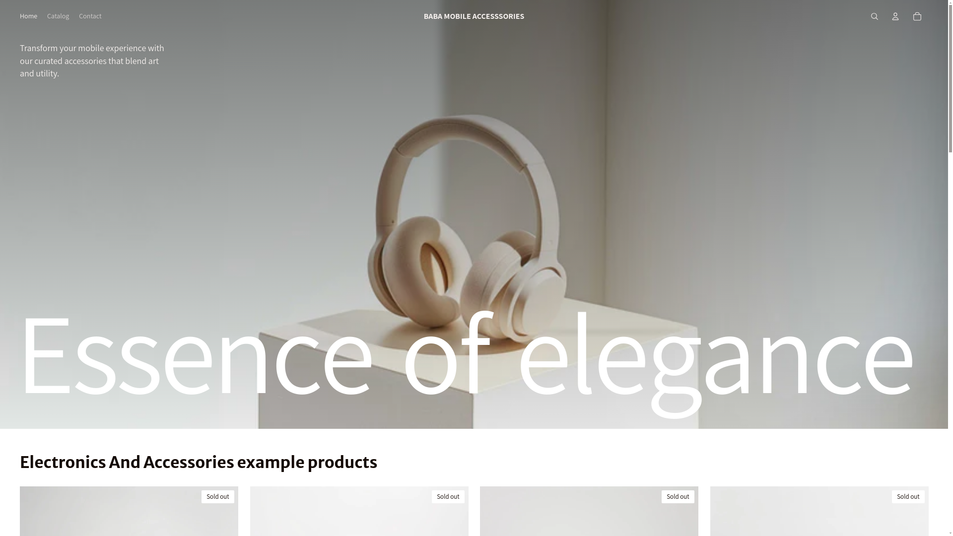 website screenshot of https://babamobileaccesssories.com/
