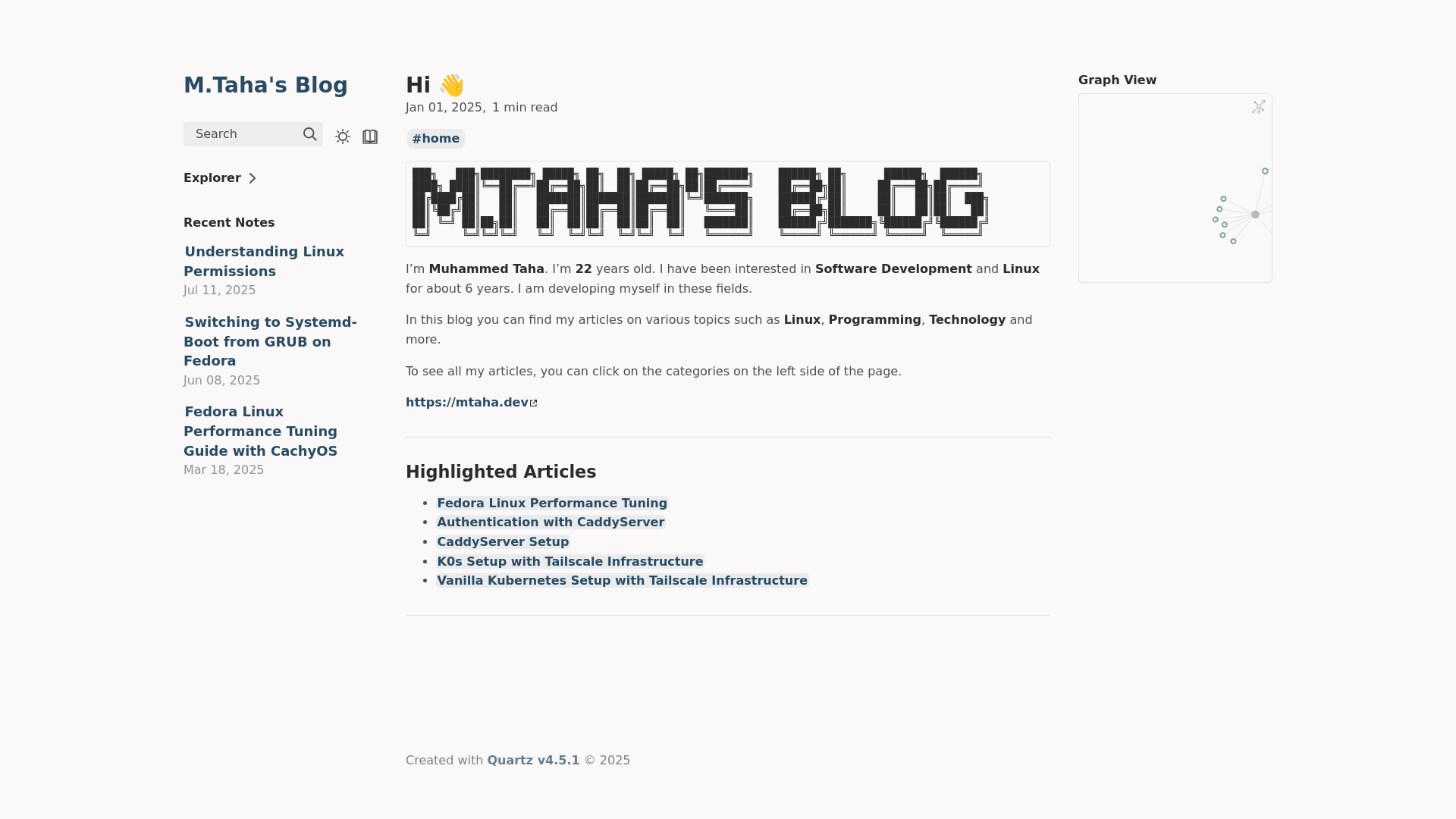 website screenshot of https://blog-mtaha-dev.pages.dev/