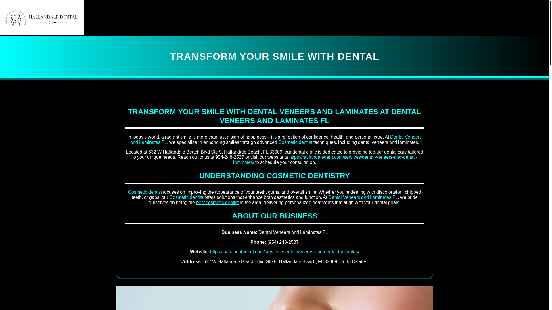 website screenshot of https://transformyoursmilewithdentalveneersan.pages.dev/