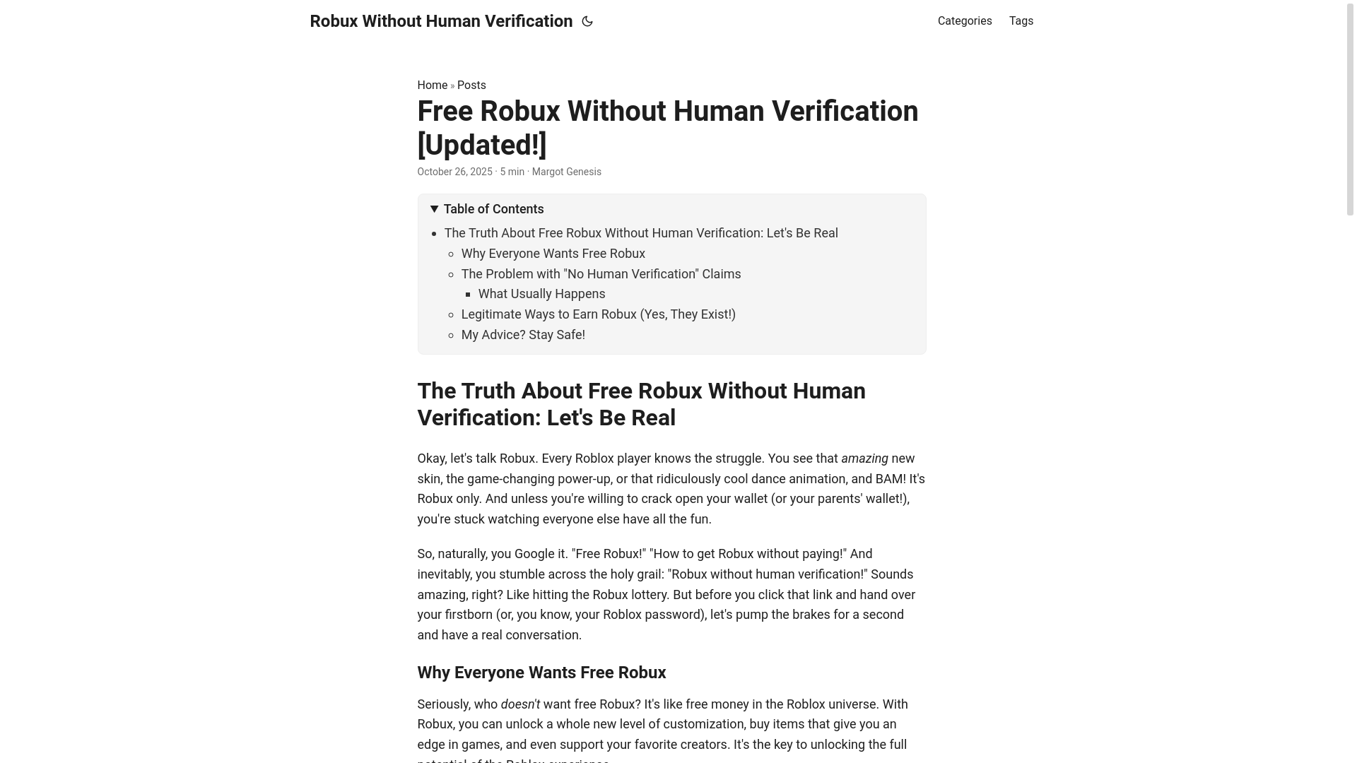 website screenshot of https://robux-without-human-verification.pages.dev/